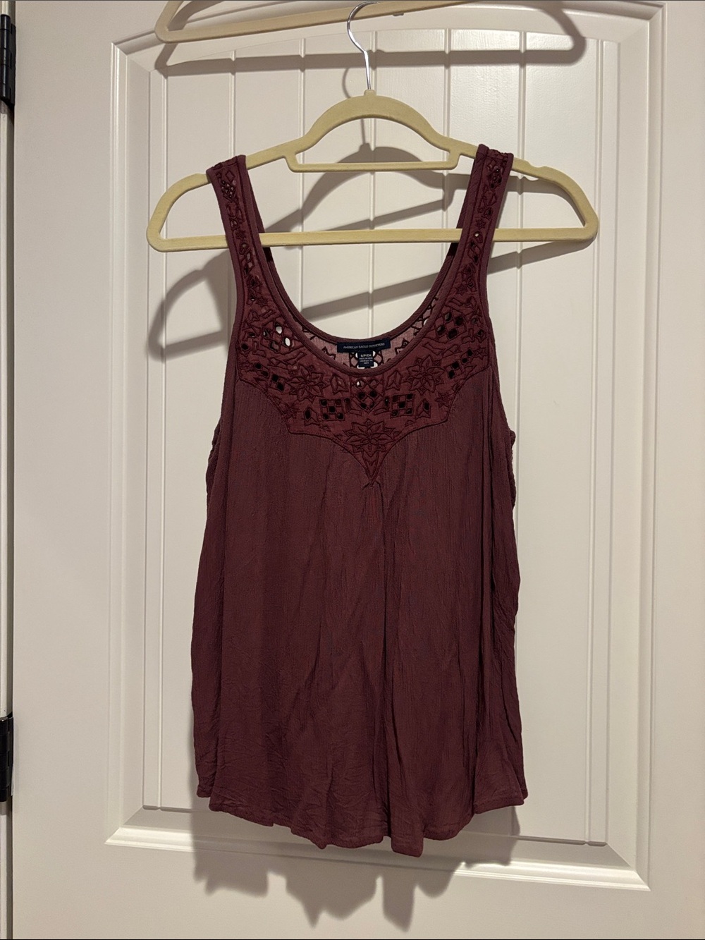 Embroidered Scoop Neck Tank Top | American Eagle